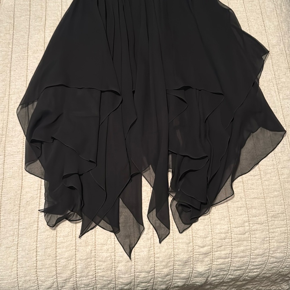 Vintage Black Tie by He-Ro Industries Handkerchief Skirt